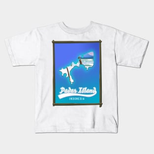 Padar Island Indonesia map Kids T-Shirt